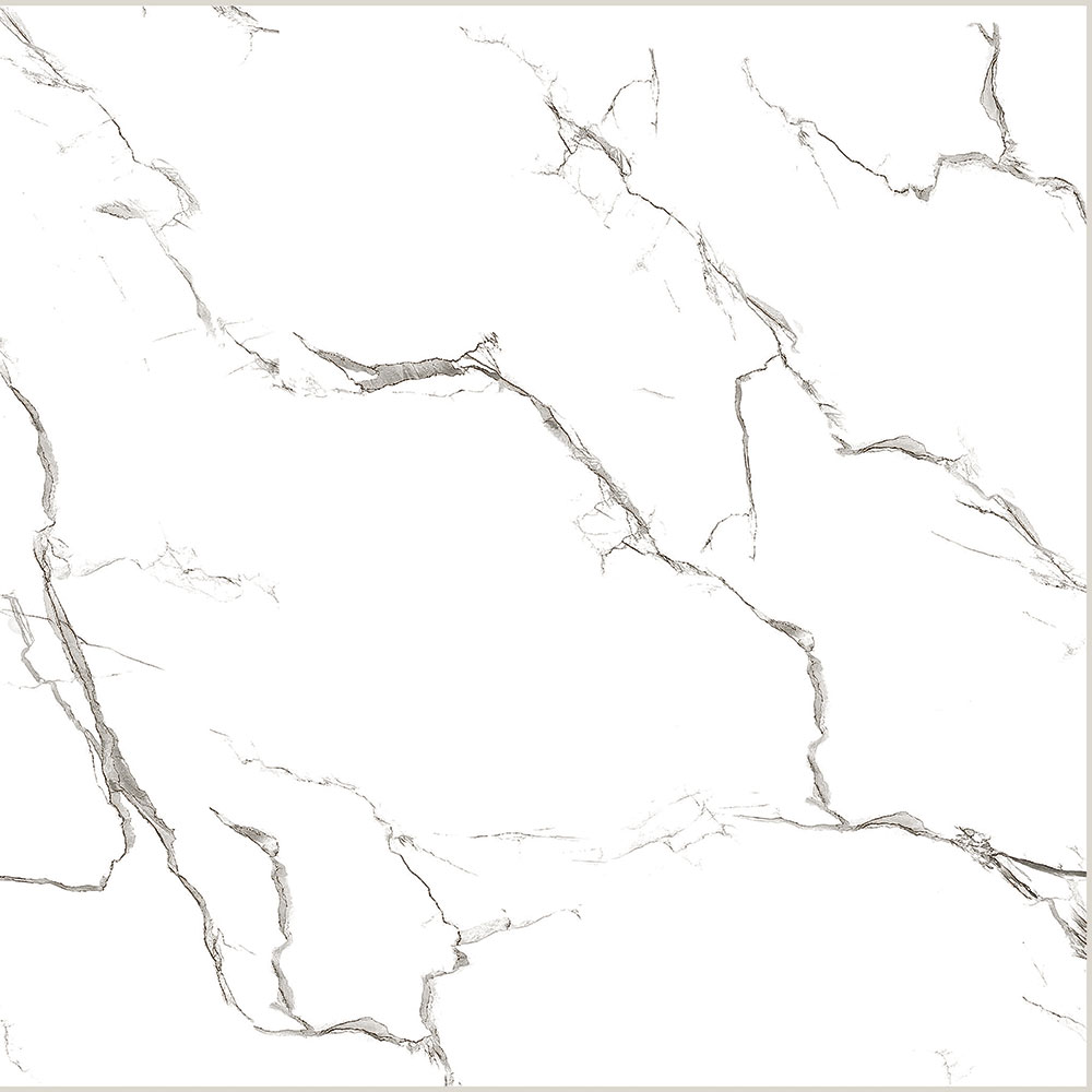 Gresie interior Lucinda White, glazura lucioasa, alb, patrata, R9, grosime 11 mm, 61 x 61 cm