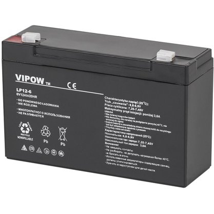 Acumulator Stationar AGM VRLA Tensiune 6V 12AH Negru