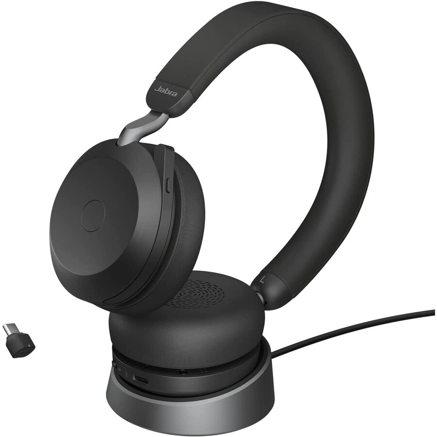Casti Evolve2 75 Link380c UC Stereo beige - Stand