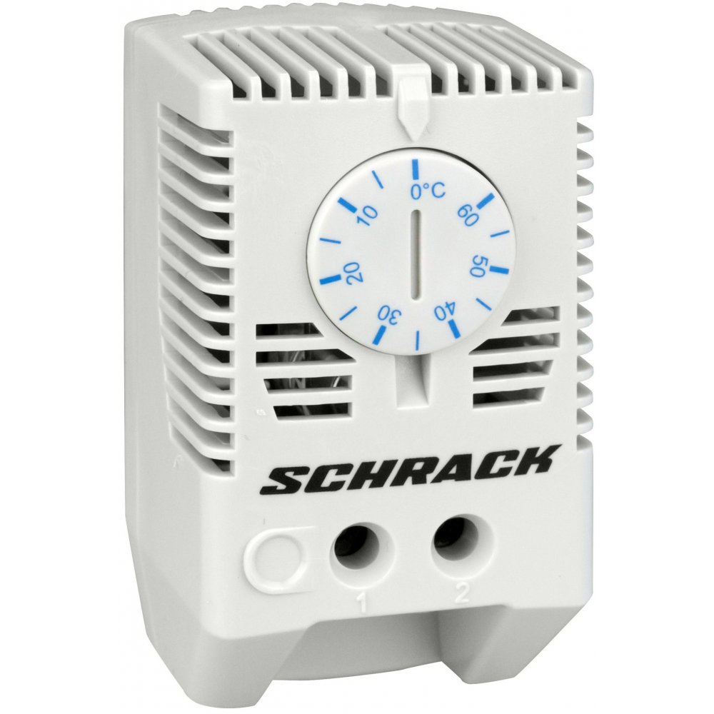 Termostat pentru ventilarea dulapurilor 1ND, comutator albastru Schrack IUK08566