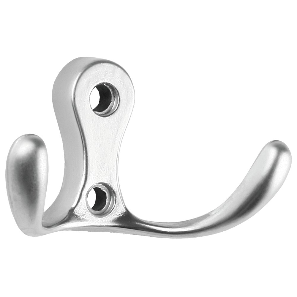 Cuier OMEGA, zamac, satin, argintiu, 13 x 50 x 30 mm
