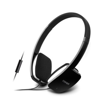 Casti EDIFIER  Mobile, microfon integrat, control volum pe fir, jack 3.5mm, banda silicon, black (H640P)