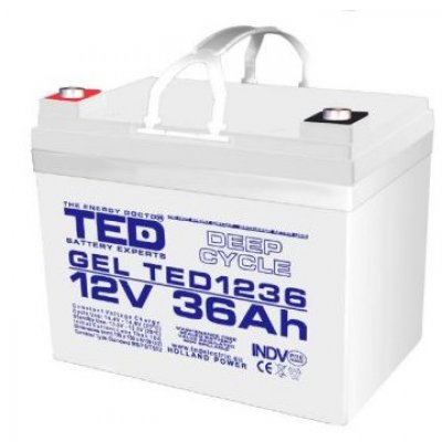 Acumulator pentru UPS sau panouri fotovoltaice GEL Deep Cycle M6 TED A0058590 12V 36Ah TED1236 lot G011