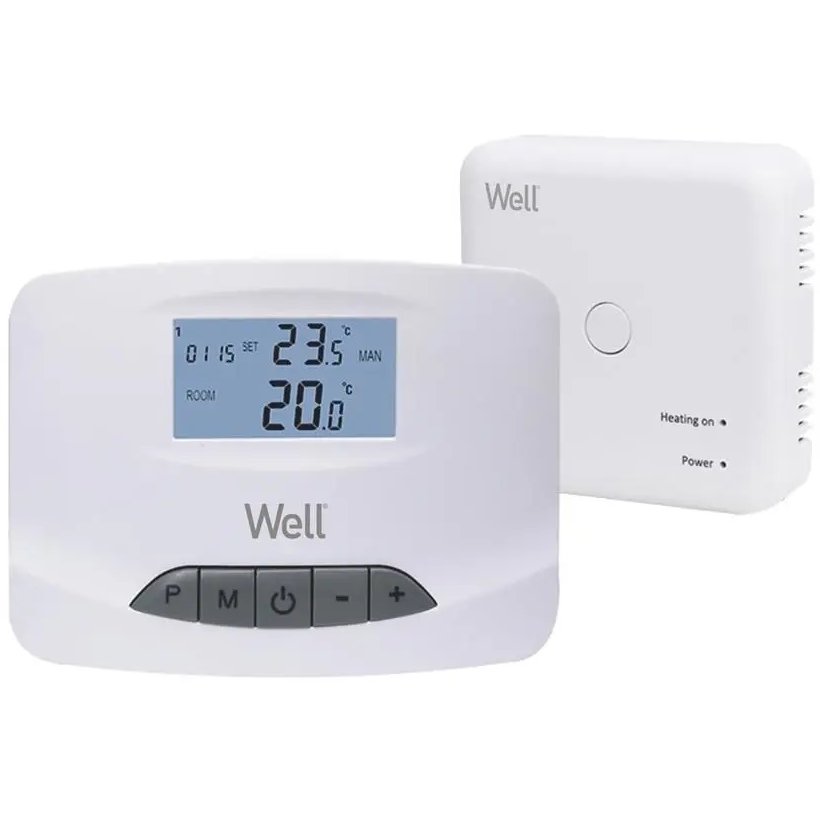 Termostat electronic programabil cu afisaj digital wireless Well THERMS-THERMALWP-WL / 5948636035650