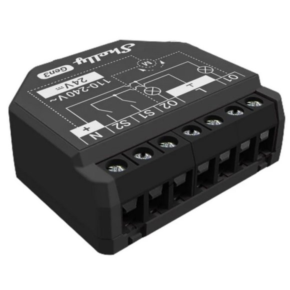 Releu inteligent Shelly 2PM GEN3, 2 canale, monitorizare consum, WiFi, Bluetooth, 2x10A 3800235261903