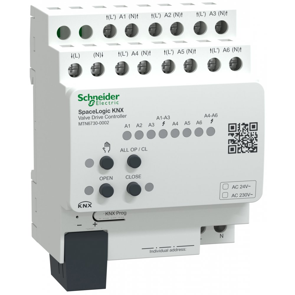 Controler actionare actuatoare termice 6 canale SpaceLogic KNX Schneider MTN6730-0002