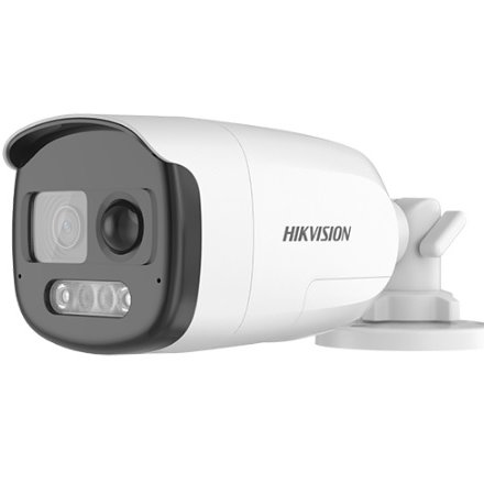 Camera Turbo X ColorVu Hikvision DS-2CE12DF3T-PIRXOS, 2MP, lentila 2.8mm, lumina alba 40 m, PIR, alarma audio/vizuala cu flash, microfon, IP67