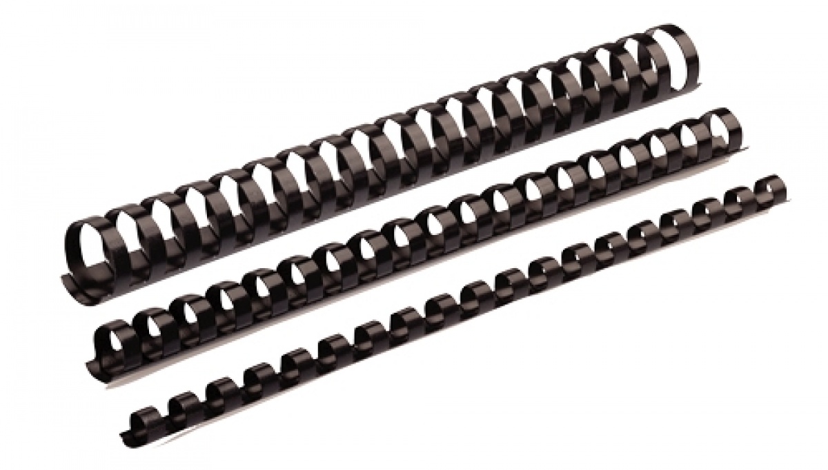 Binding comb 5345307, 6mm, 100 buc, negru