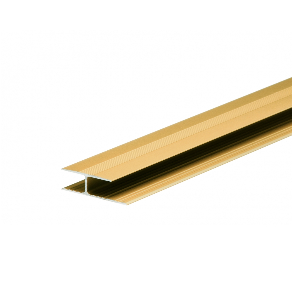 Profil de trecere fara diferenta de nivel, aluminiu, prindere cu adeziv, auriu, 90 cm