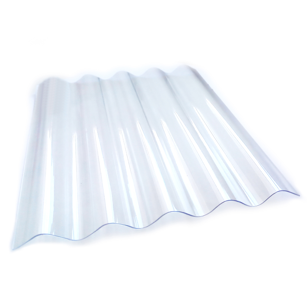 Policarbonat solid ondulat, transparent, grosime 0.6 mm, 0.78 x 1.2 m