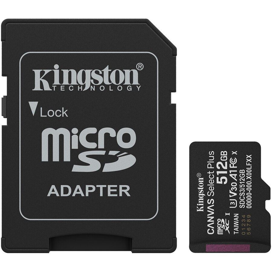 Card Technology 512GB microSDXC Canvas Select Plus Gen3 150MB/s A1 + Adapter