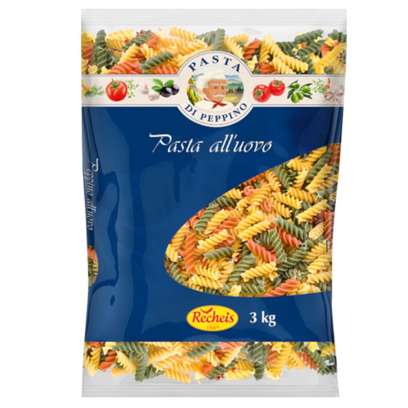 Spirale tricolore din grau dur cu ou, 3kg, Recheis