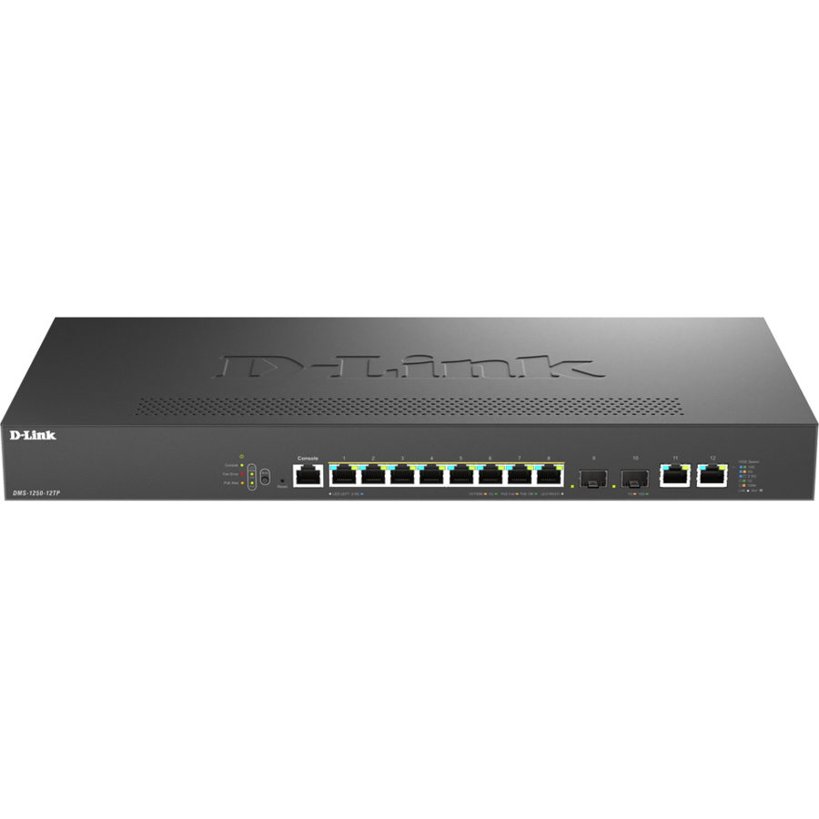 Switch DMS-1250-12TP 8x PoE 2.5Gbps 2x 10G RJ45 2x 10G SFP+ Negru