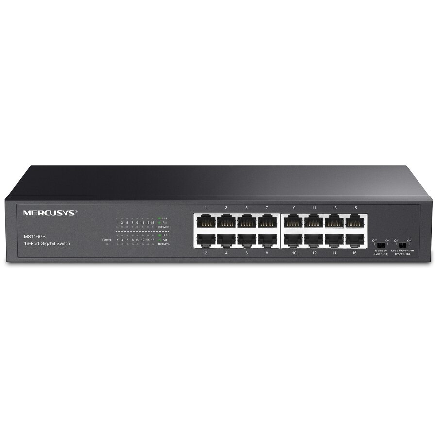 Switch 16x RJ45 10/100/1000Mbps Negru