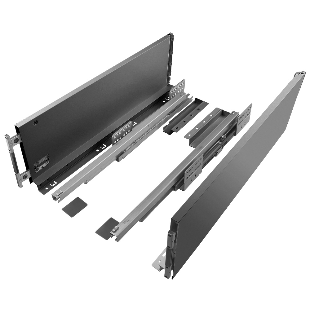 Set sertar soft close Teko Slim, H167, otel, antracit, 40 kg, 500 mm, 18 mm