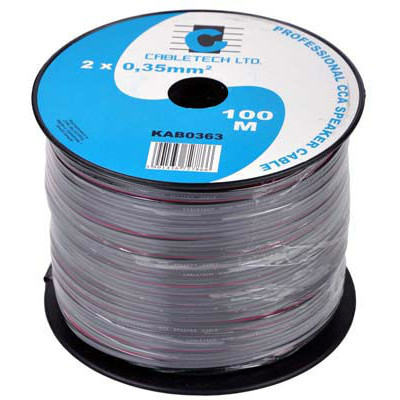 CABLU DIFUZOR CCA 2X0.35MM NEGRU 100M