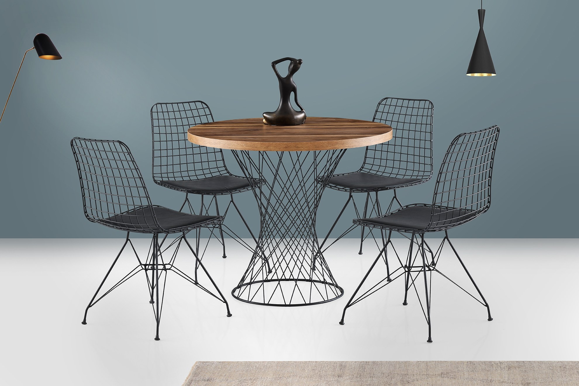 Masa Bucatarie Stil Industrial Pota - 1483 Dimensiuni 90 X 75 X 90