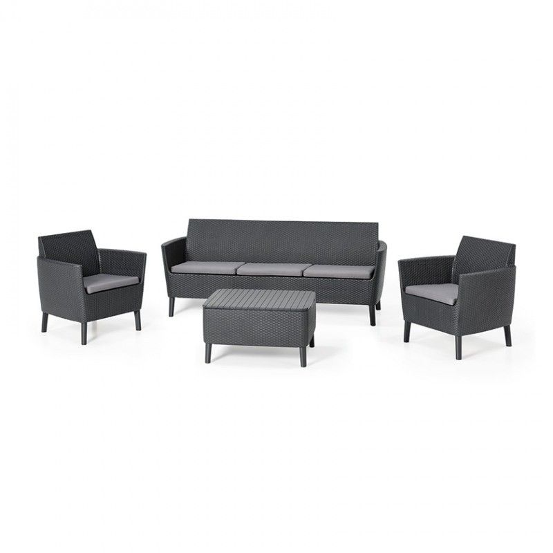 Set mobilier pentru gradina, 5 locuri, grafit