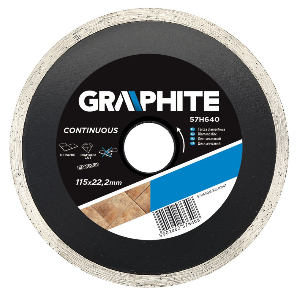Disc diamantat beton/ceramica, Graphite, 115 x 22.2 x 1.5 mm