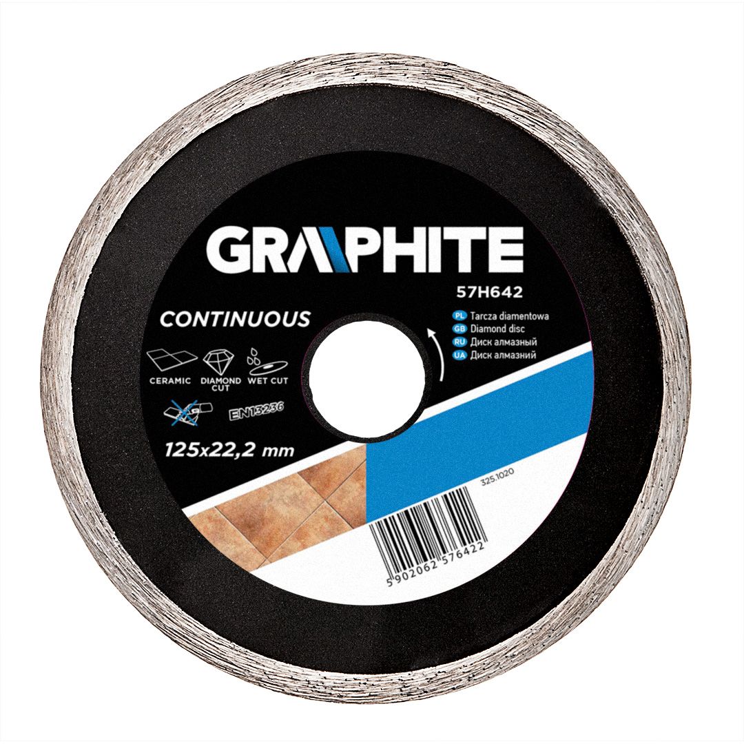 Disc diamantat beton/ceramica, Graphite, 125 x 22.2 x 2.2 mm