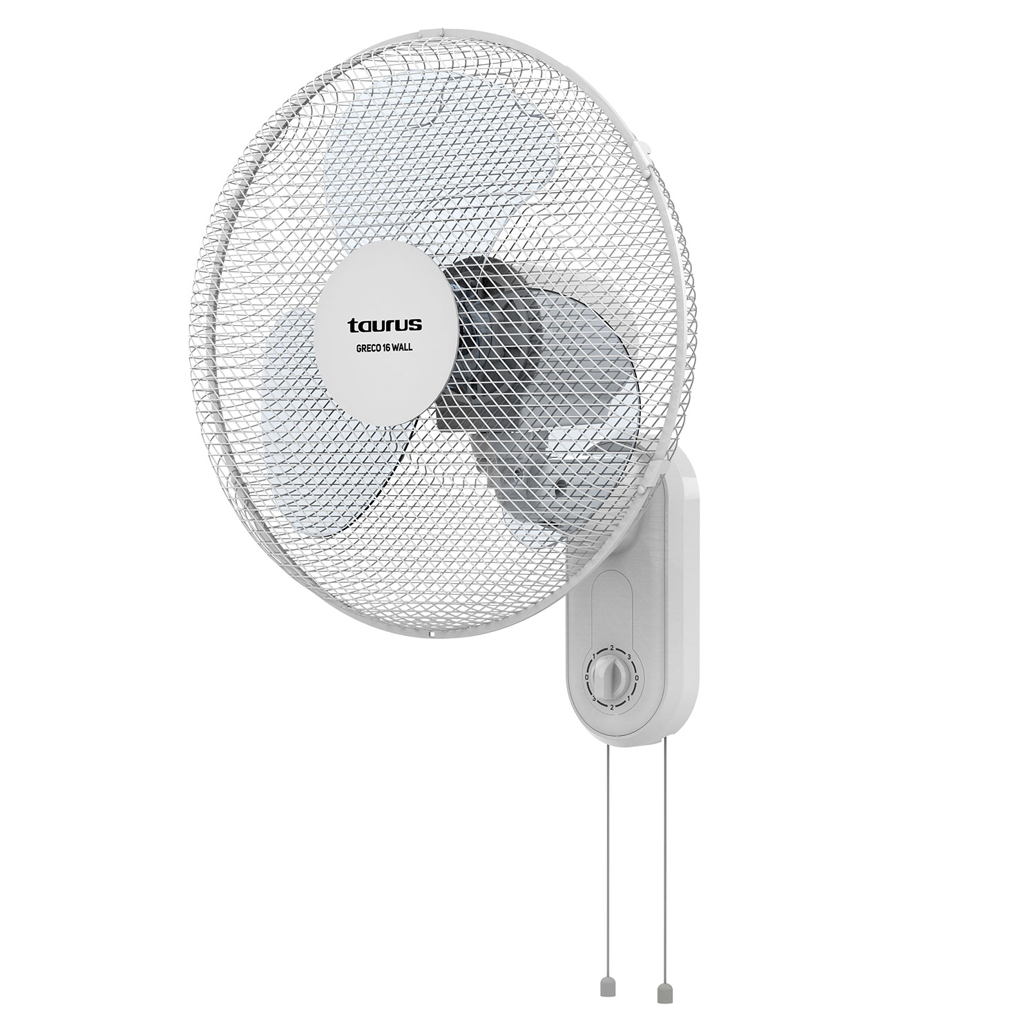 Ventilator de perete Taurus Greco, 45 W, 3 trepte, alb, diametru 40 cm
