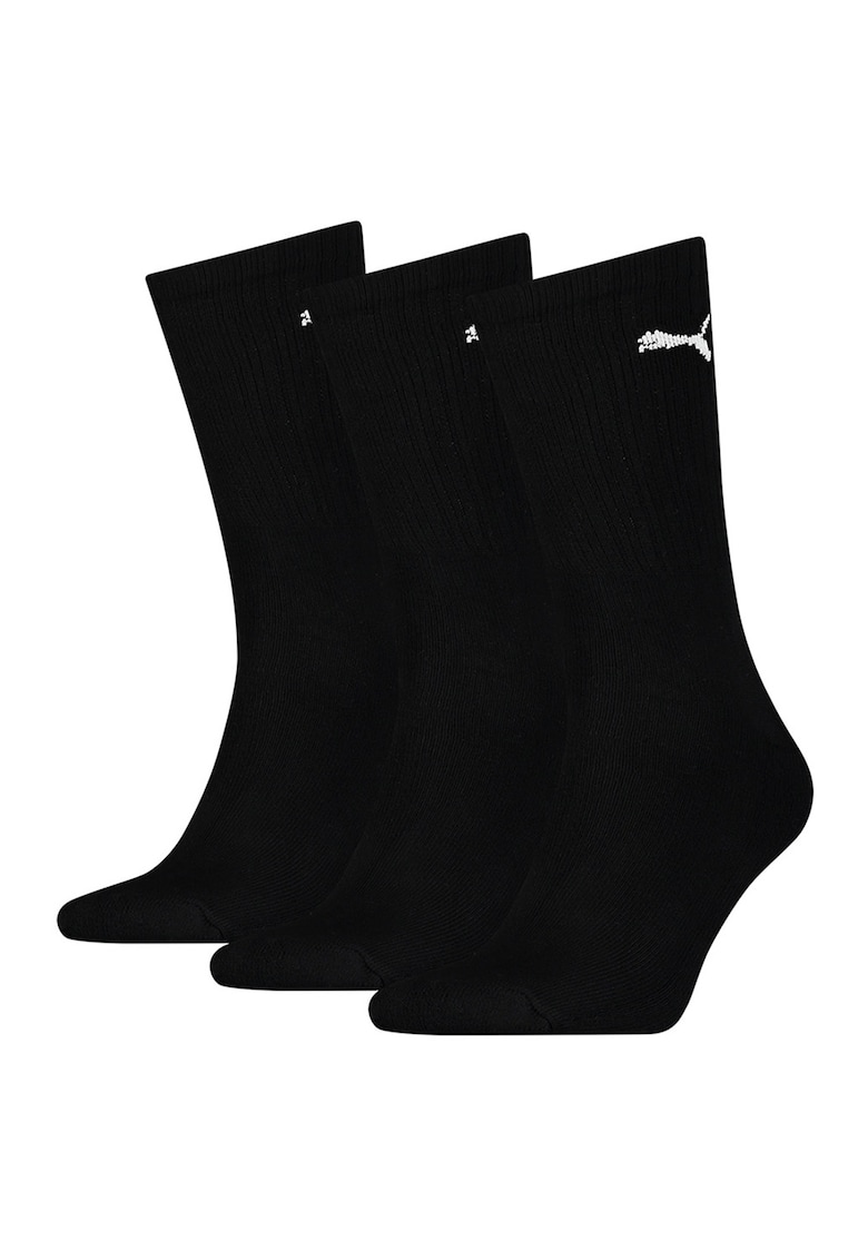 Set de sosete unisex lungi cu logo brodat - 3 perechi