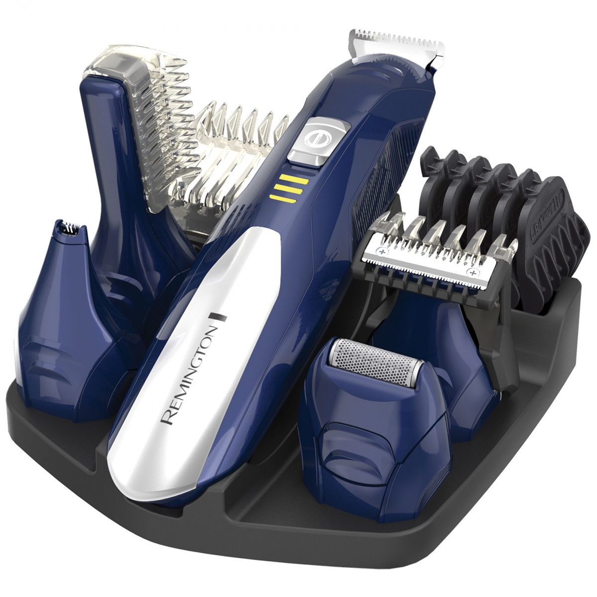 Aparat de tuns Set de ingrijire personala All In One Kit PG6045, 5 capete, Acumulator, Albastru/Argintiu