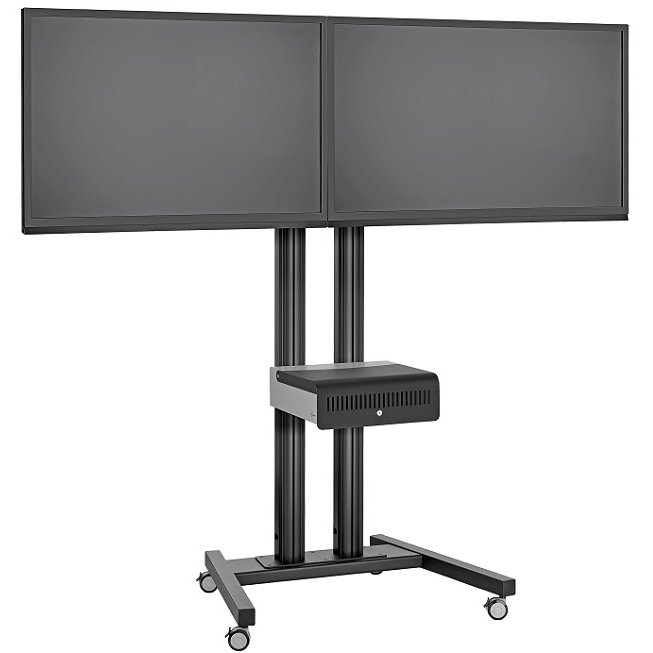 Stand TV mobil Vogels pentru podea SidebySide (Negru sau Gri)