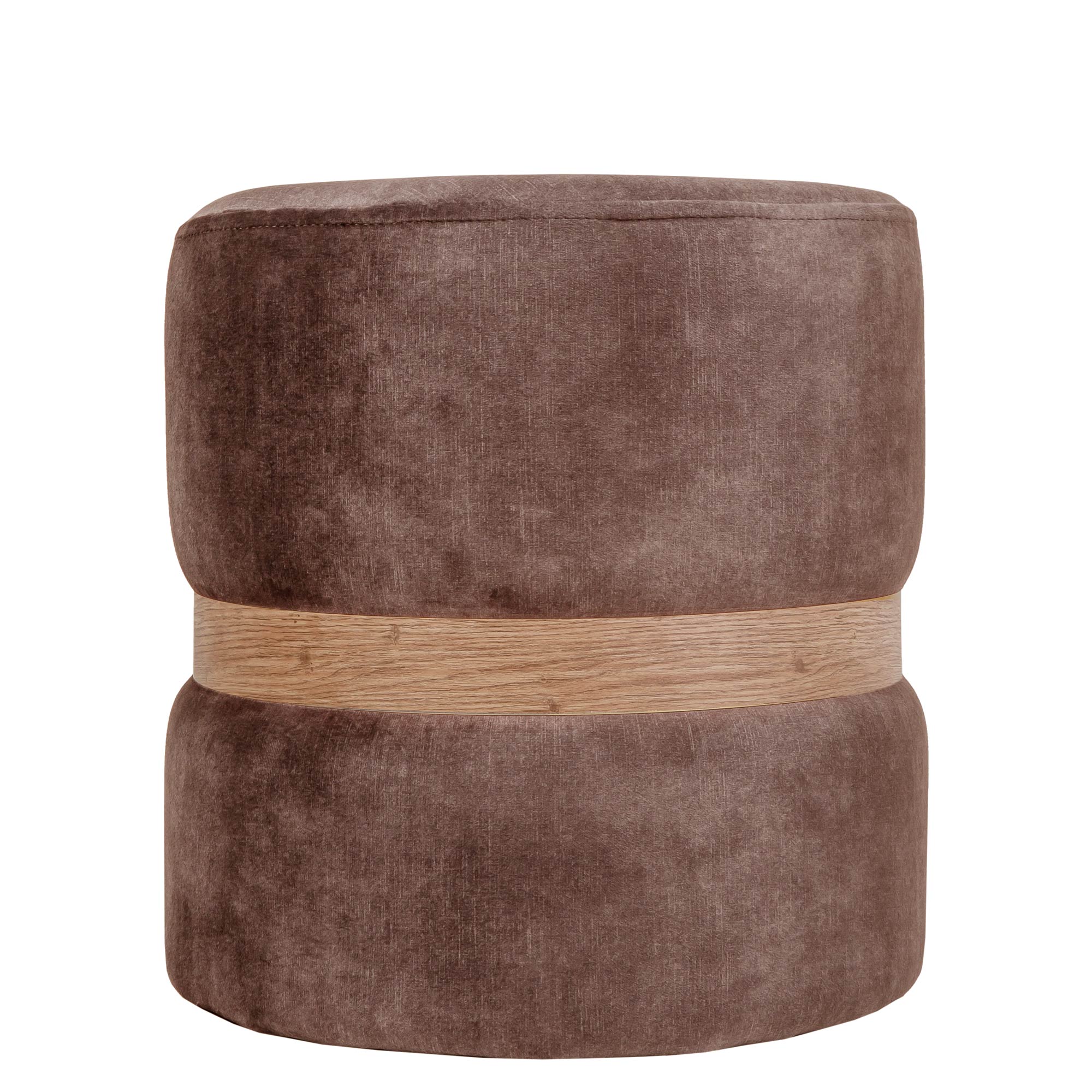 Taburet Ring, inel auriu, stofa maro P05, rotund, 38 x 38 x 40 cm