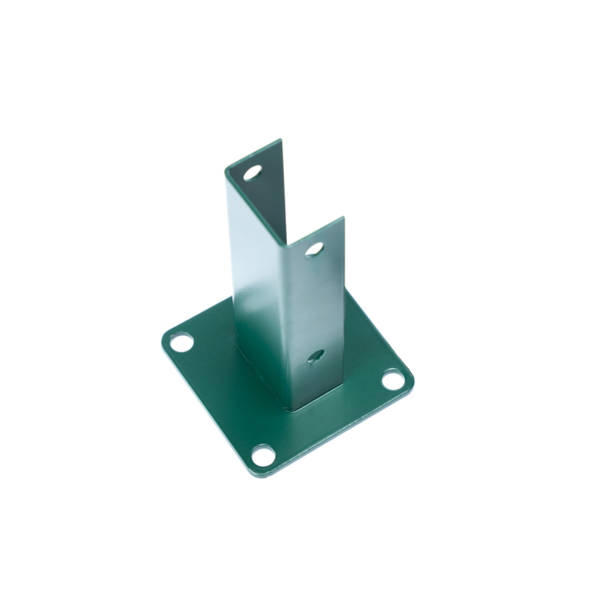 Flansa stalp gard, otel, verde, dreptunghiular, 60 x 40 mm