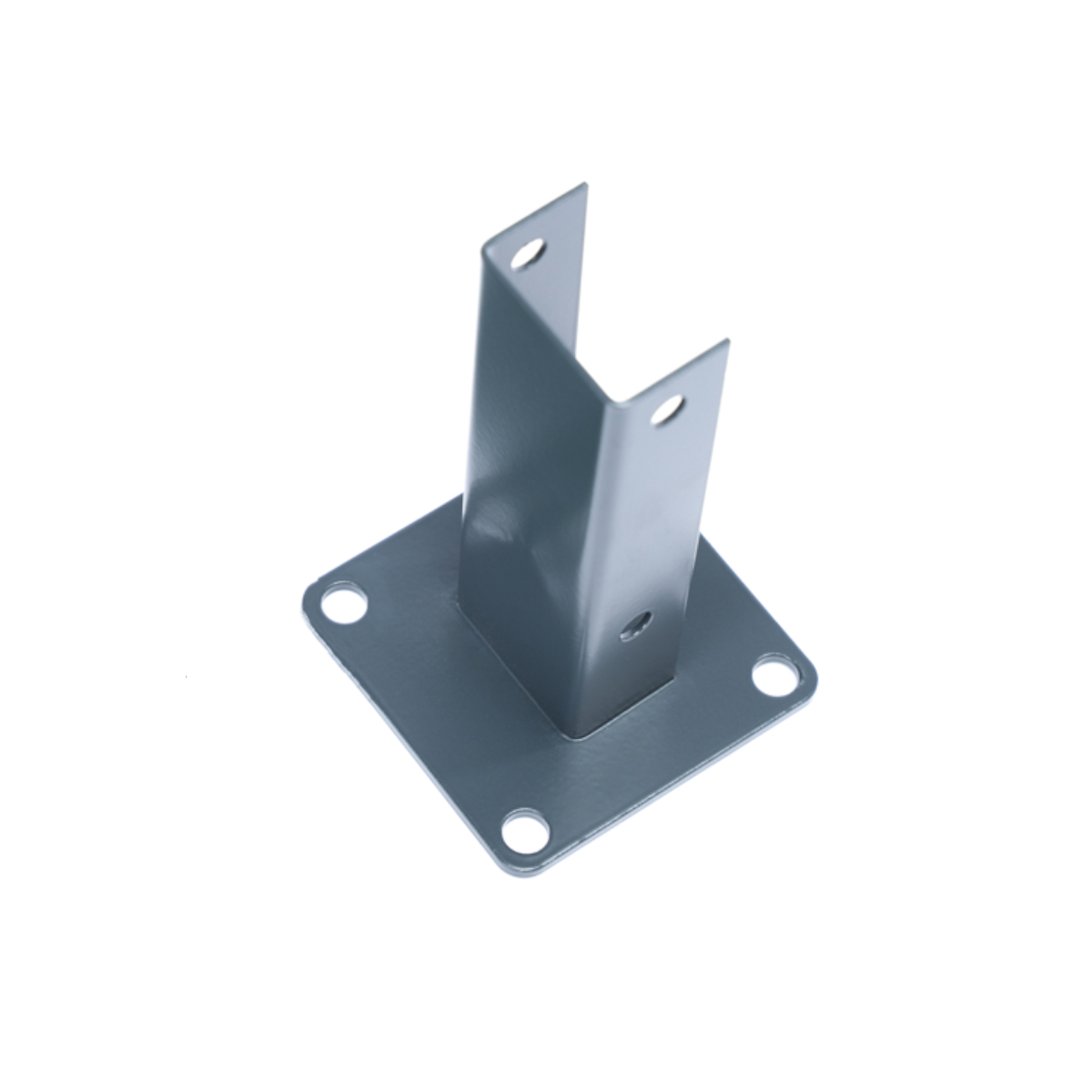 Flansa stalp gard, otel, gri RAL 7016, dreptunghiular, 60 x 40 mm