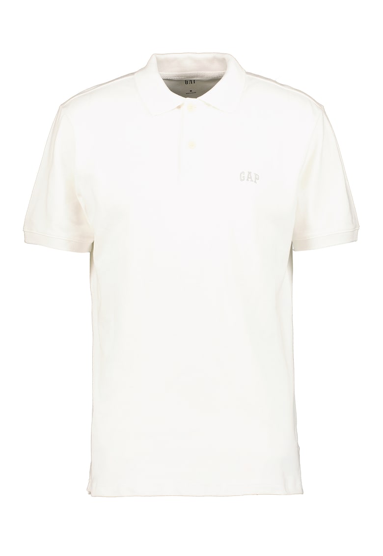 Tricou polo cu logo brodat - Alb optic