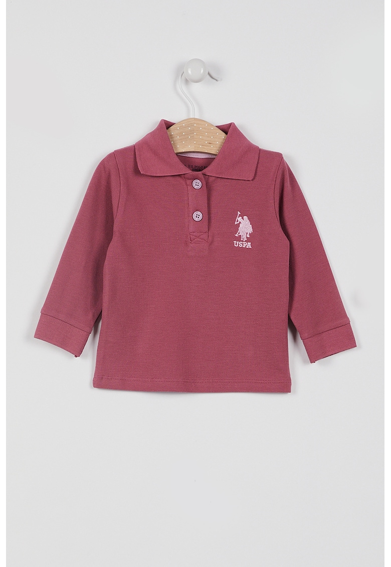 Bluza polo cu logo - Roz zmeuriu