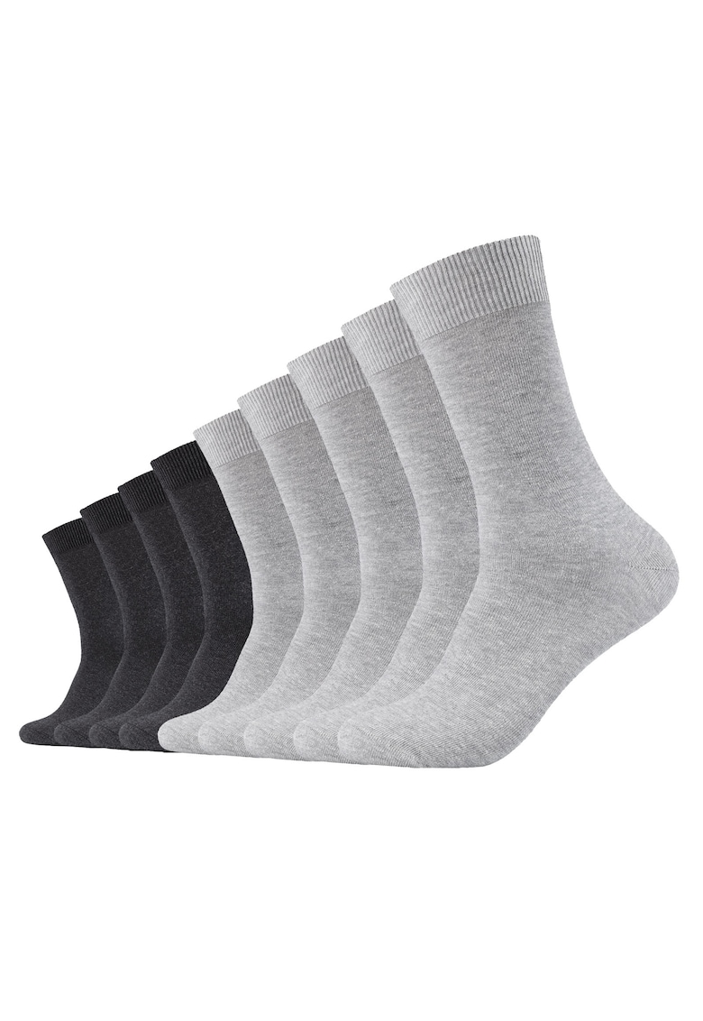 Set de sosete unisex cu model uni - 9 perechi - Gri/Gri deschis
