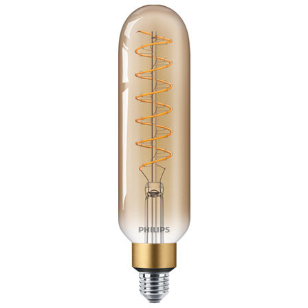 Bec LED vintage Classic-Giant T65 intensitate luminosa reglabila E27 7W (40W) 470 lumeni lumina calda tip flacara (1800K) Auriu