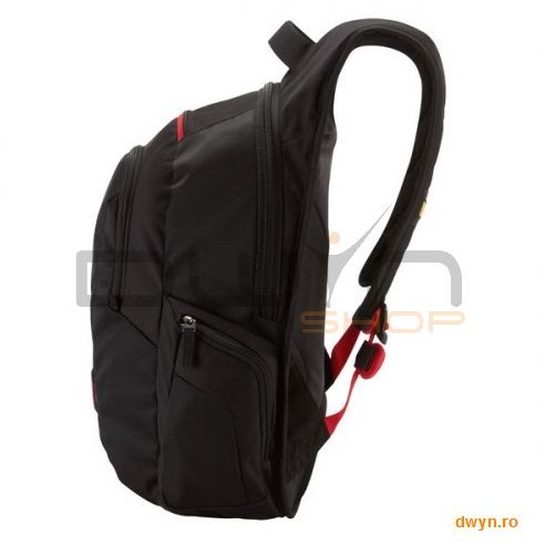 Rucsac laptop 16' Case Logic, buzunar frontal, 2 buzunare laterale, poliester, black 'DLBP-116K'