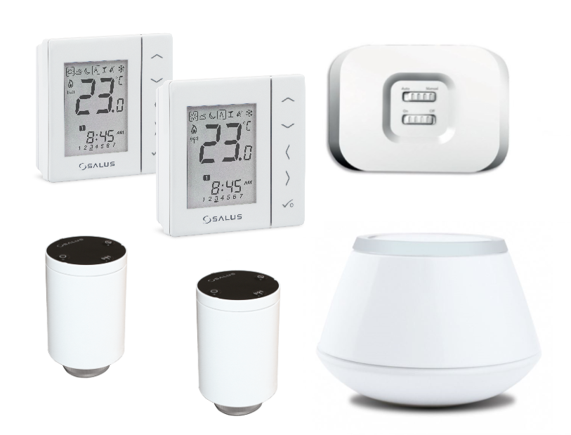 Pachet automatizare Salus Smart Home apartament sau casa 2 zone pentru calorifere termostat VS20WRF
