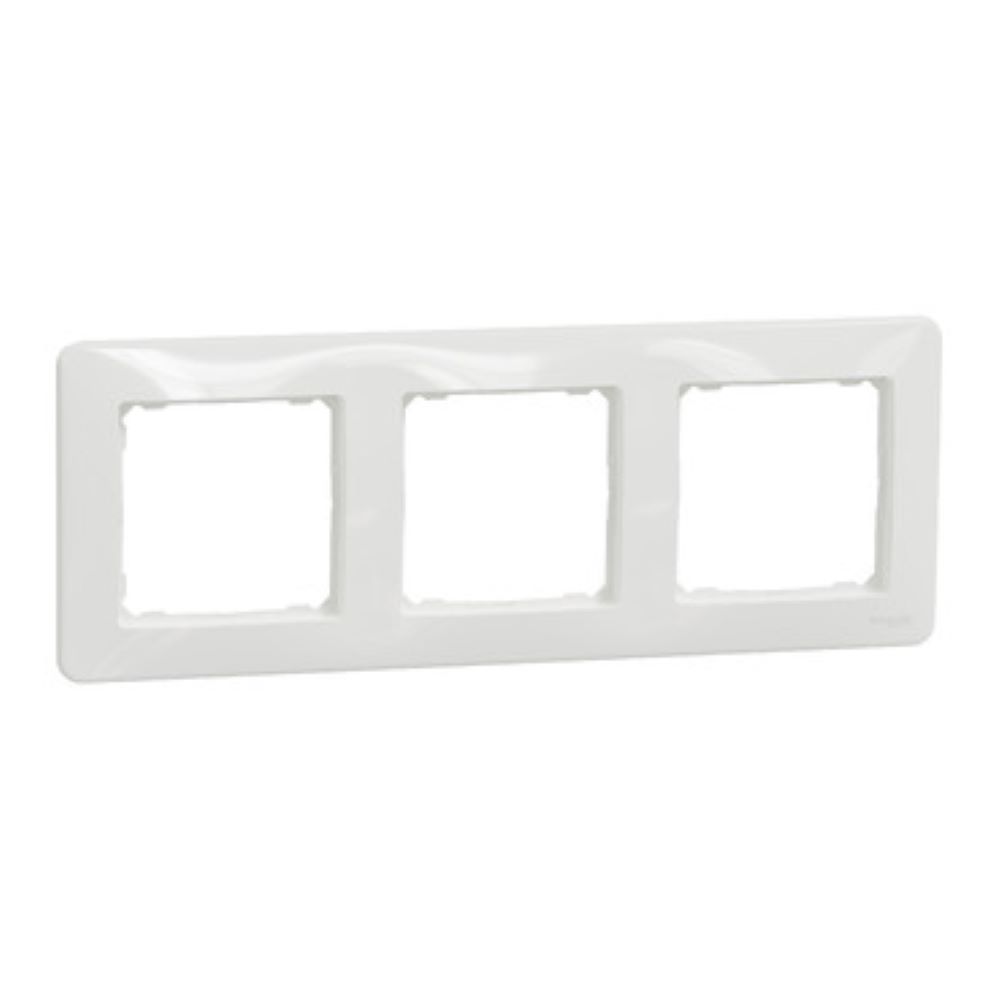 Rama ornament aparenta Schneider Sedna SDD311803, 3 module, orizontal, alb, 85 x 227 x 10 mm