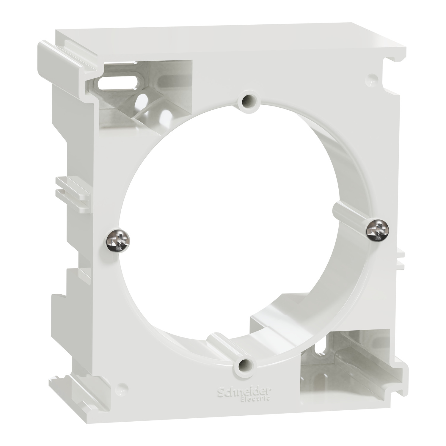 Cadru montaj aparent Schneider Sedna SDD111902, 1 modul, mijloc, alb, 84 x 78 x 43 mm