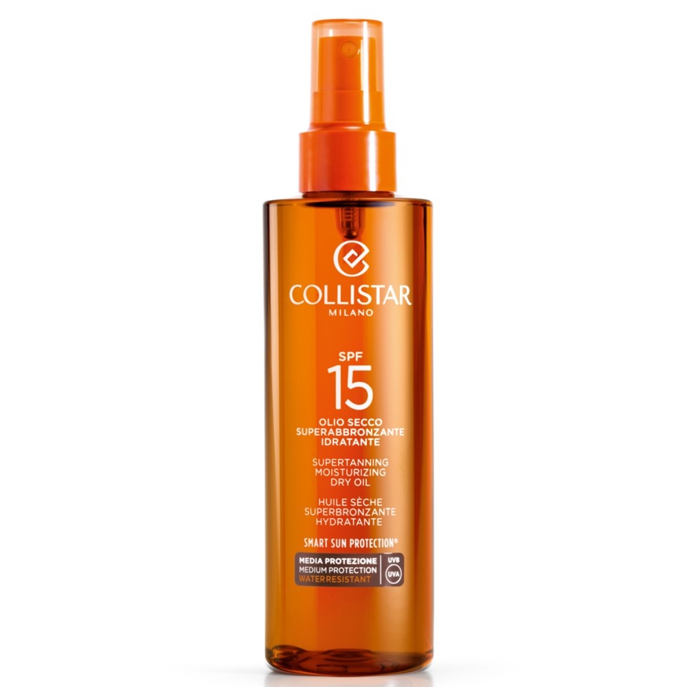 Ulei uscat pentru plaja Supertanning Moisturizing dry oil SPF15 Collistar, 200 ml