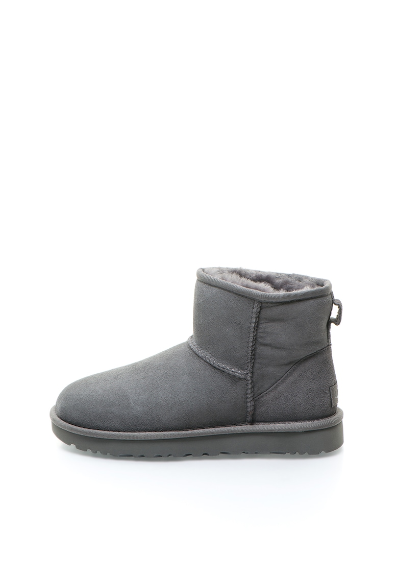 Ghete de piele intoarsa fara inchidere Classic Mini II - Gri