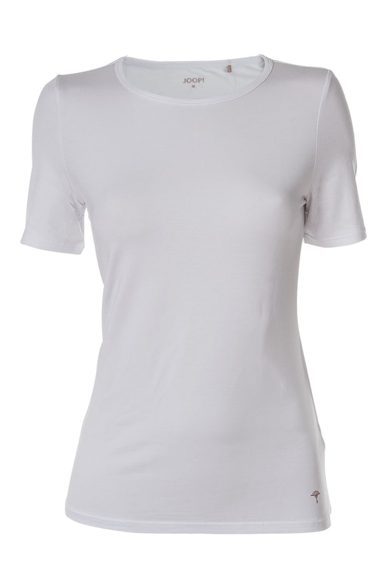 Tricou de casa din amestec de modal cu decolteu rotund - Alb