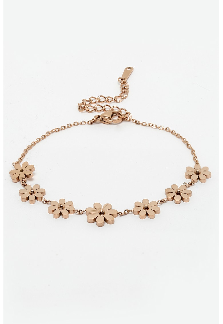 Bratara cu talismane florale - Auriu rose