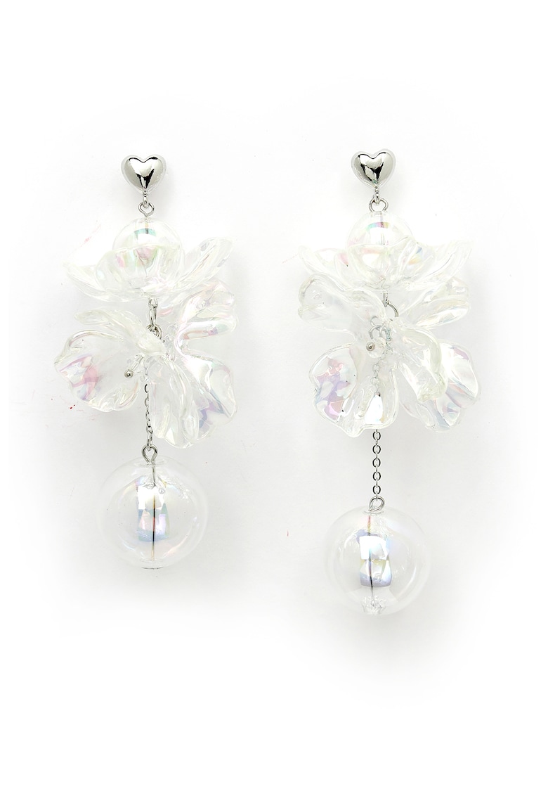 Cercei cu Mother of Pearl - Alb/Argintiu