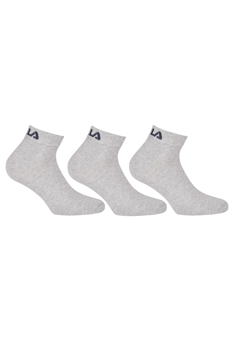 Set de sosete scurte unisex - 3 perechi - Gri melange