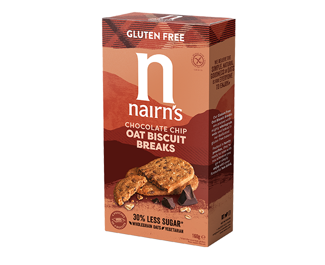 Biscuiti Fara Gluten din Ovaz Integral cu Ciocolata 160G Nairn's
