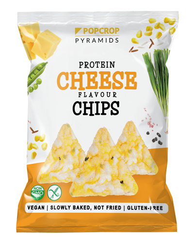Chipsuri Proteice Coapte cu Aroma de Branza Vegana 60G Popcrop