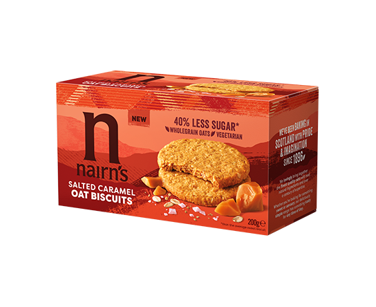 Biscuiti din Ovaz Integral cu Caramel Sarat 200G Nairn's