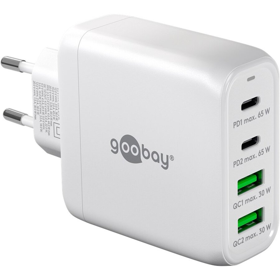 Incarcator Retea Multiport U64818 GaN 2x USB-C Power Delivery 2x USB-A QuickCharge 68W Alb