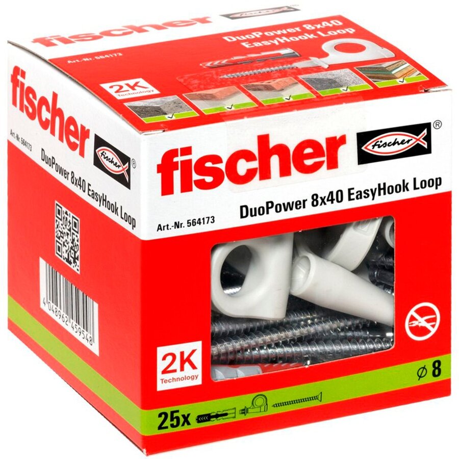 EasyHook Loop DuoPower 8x40 (white, 25 pieces, with EasyHook eyelet)